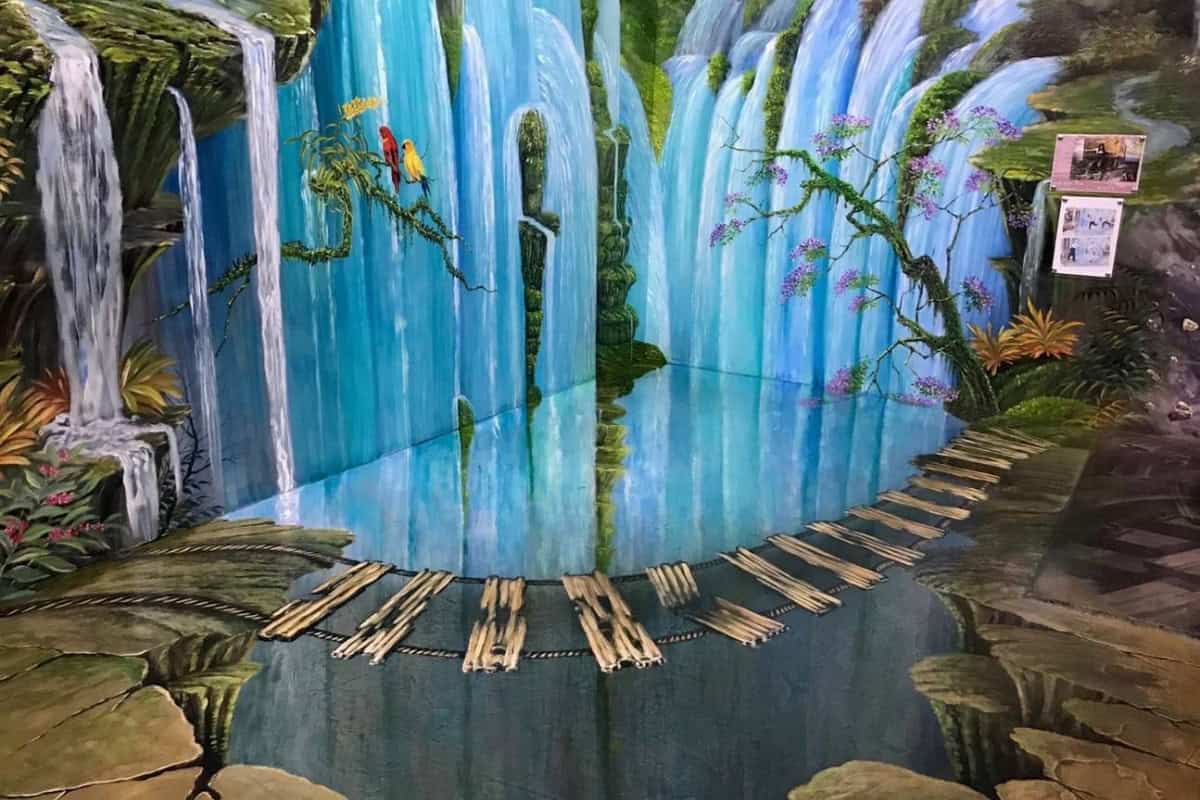 art in paradise pattaya waterfall illustration