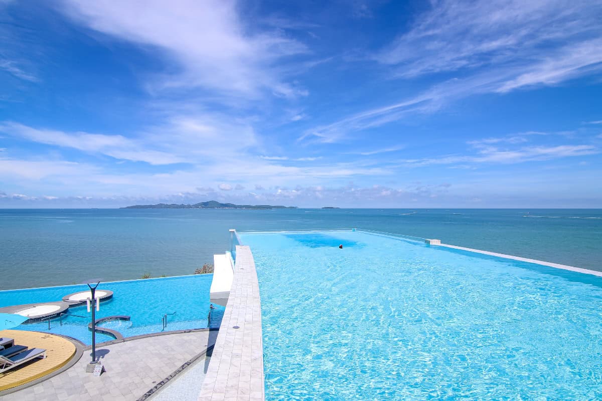 infinity edge pool at our 5-star beach hotel in pattaya