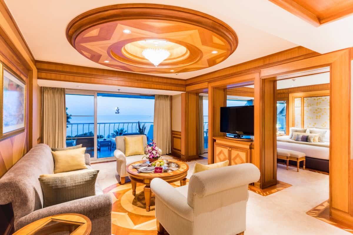 presidential heritage suite with teak accents and elements
