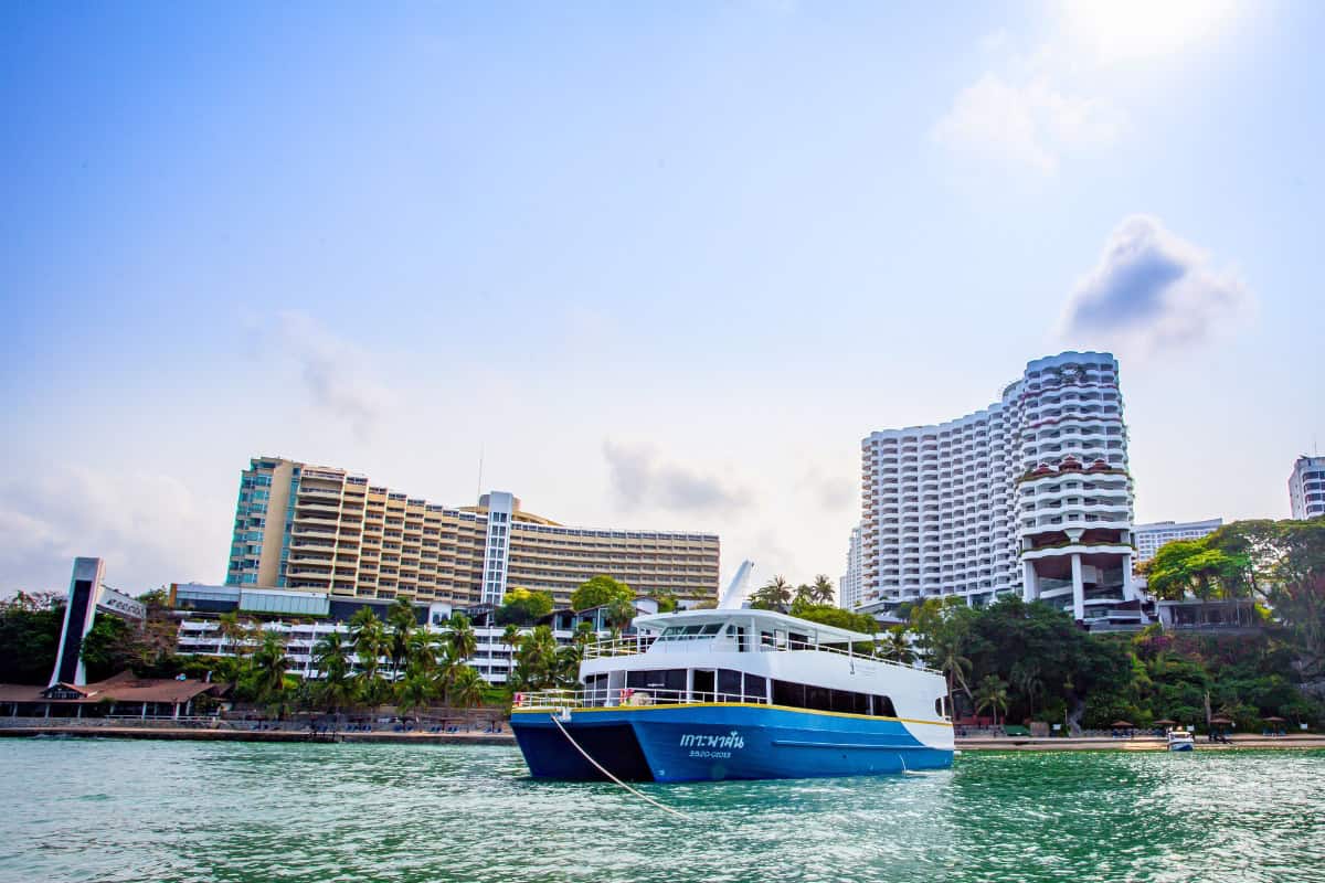 island dream catamaran from royal cliff hotels group that can take you to islands nearby pattaya