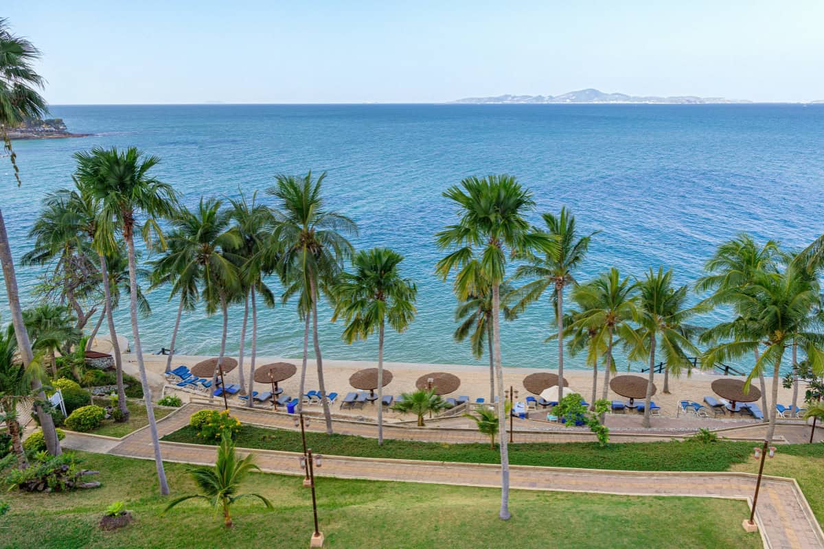 private beach at luxury pattaya hotel royal cliff