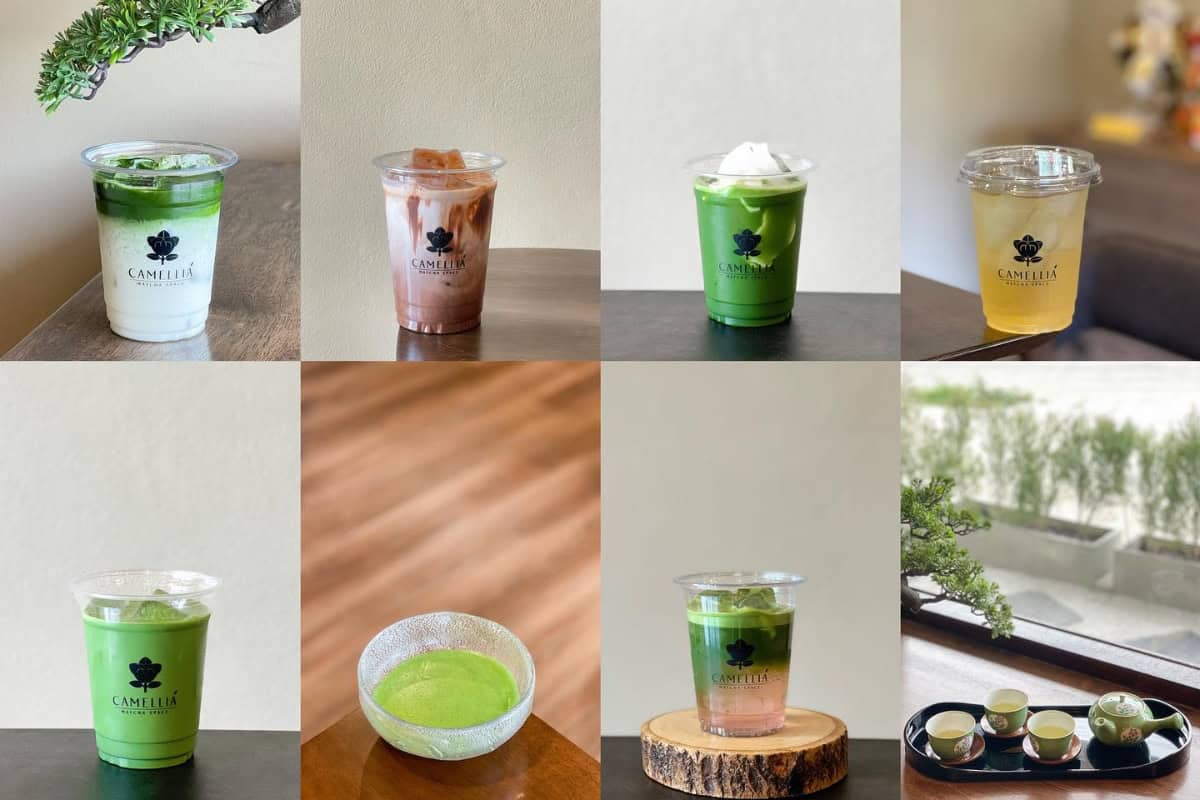 drinks from carmellia matcha space in pattaya