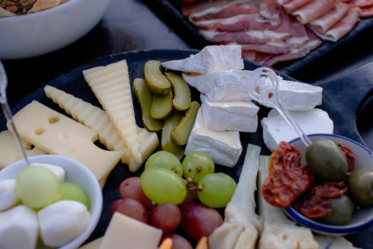 cheese board ingredients at a 5-star hotel in pattaya